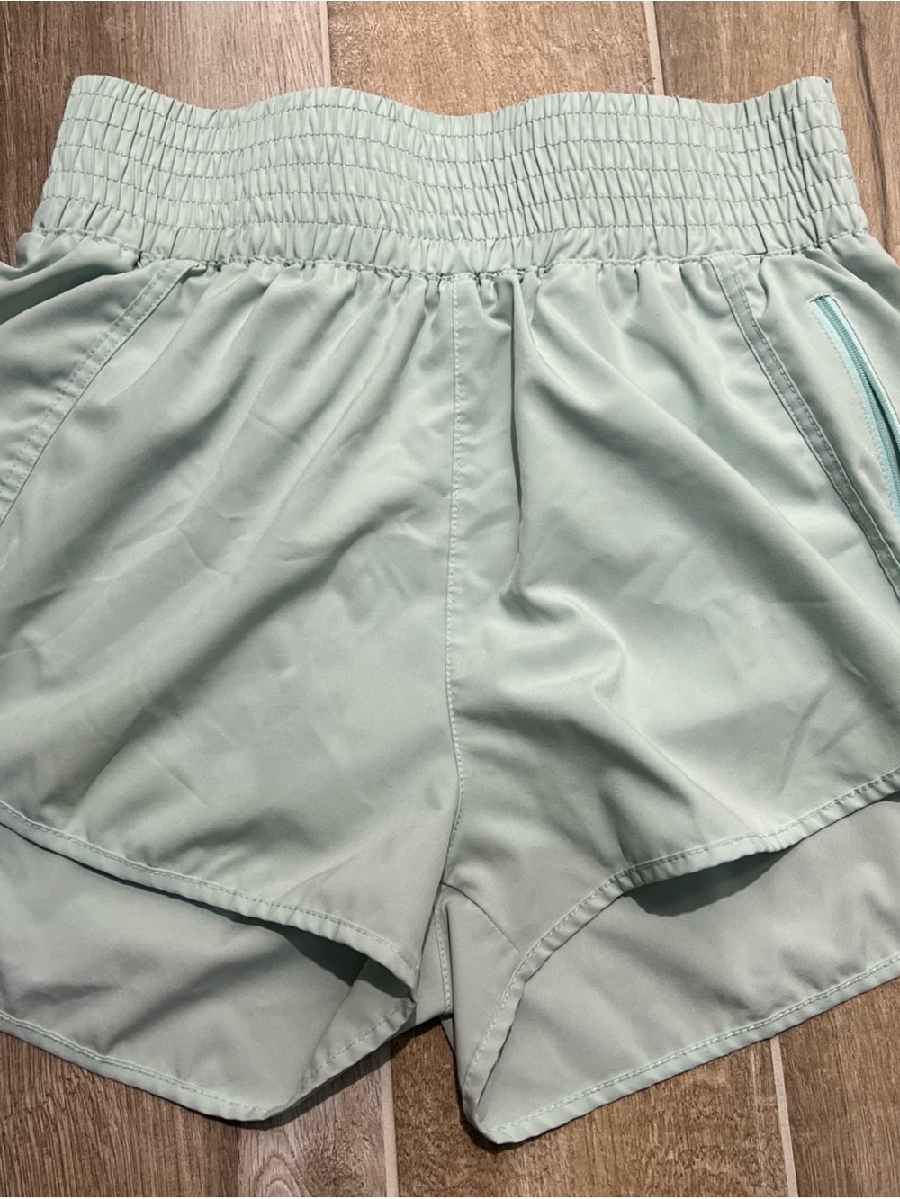 High-Waist Light Mint Women's Athletic Shorts